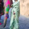 Pista Soft Lichi Silk Saree