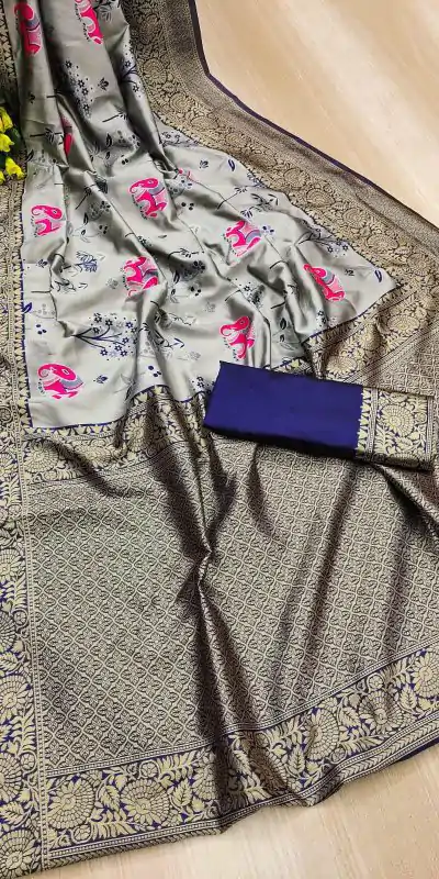 KP 6004 Purple Soft Lichi Silk Jacquard Work With Designer Work Saree. Grab it for ₹1499. Delivery 4-6 Working Days. Shop now. | Bollywood Sarees, Creative Sarees, Designer Sarees, Embroidered Sarees, Ethnic Saree, Modern Digital sarees, Party Wear Sarees, Sarees