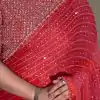 YNF 3452 -DF 3452 Red Color Georgette Sequins Multy Embroidery Work Saree Casual, Wedding, Festive, Events . Expected Delivery  4-6 Working Days @1799/- only                                                                                | Bollywood Sarees, Creative Sarees, Designer Sarees, Embroidered Sarees, Ethnic Saree, Modern Digital sarees, Party Wear Sarees, Sarees