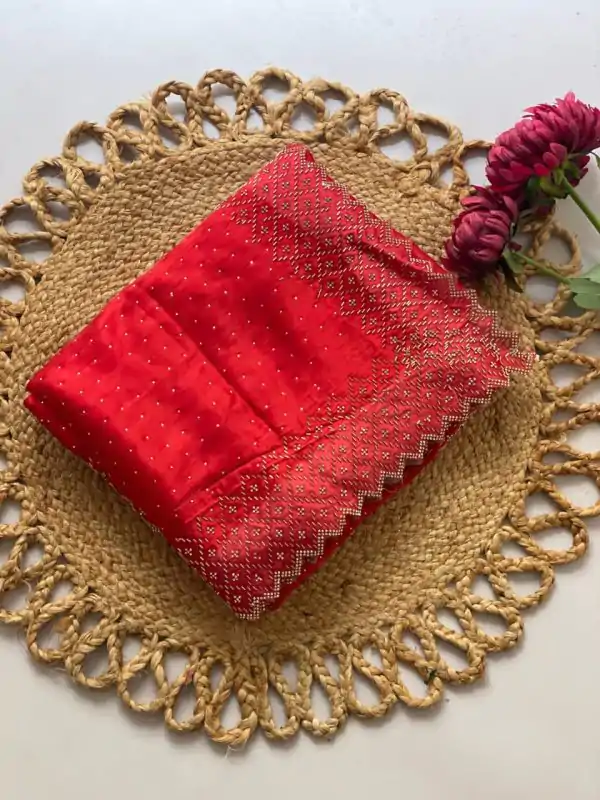 Red Jimmy Choo Diamond Saree