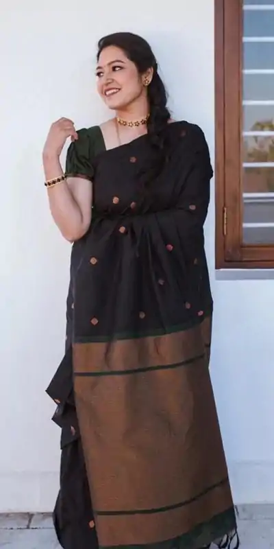 KP 5000 Black Soft Lichi Silk Saree with Designer Work. Wedding, Party, Festive, Events, Now at just ₹1249. Delivery 4-6 Working Days. Shop now. | Bollywood Sarees, Creative Sarees, Designer Sarees, Embroidered Sarees, Ethnic Saree, Modern Digital sarees, Party Wear Sarees, Sarees