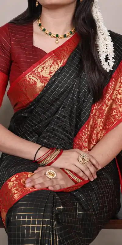 YNF 7405 Black Poly Cotton With Zari Work Saree . Wedding, Party, Festive, Events Now at just ₹1449. Delivery 4-6 Working Days. Shop now. | Bollywood Sarees, Creative Sarees, Designer Sarees, Embroidered Sarees, Ethnic Saree, Modern Digital sarees, Party Wear Sarees, Sarees