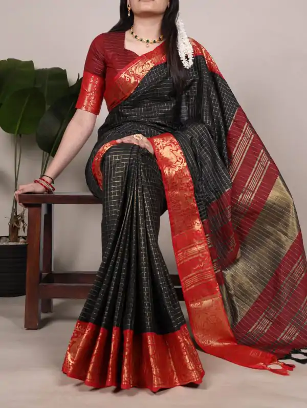 YNF 7405 Black Poly Cotton With Zari Work Saree . Wedding, Party, Festive, Events Now at just ₹1449. Delivery 4-6 Working Days. Shop now. | Bollywood Sarees, Creative Sarees, Designer Sarees, Embroidered Sarees, Ethnic Saree, Modern Digital sarees, Party Wear Sarees, Sarees