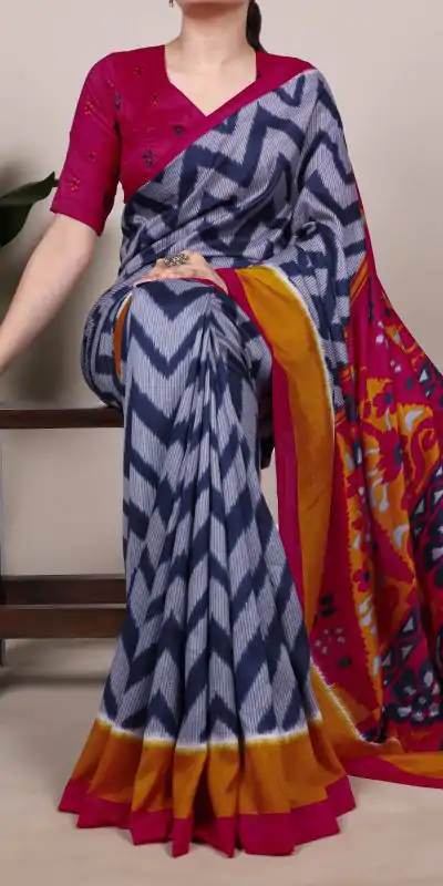 YNF 7043 Blue Color Tasar Silk Printed With Designer Work Saree. Festive Deal ₹1549. Delivery 4-6 Working Days. Shop now. | Bollywood Sarees, Creative Sarees, Designer Sarees, Embroidered Sarees, Ethnic Saree, Modern Digital sarees, Party Wear Sarees, Sarees