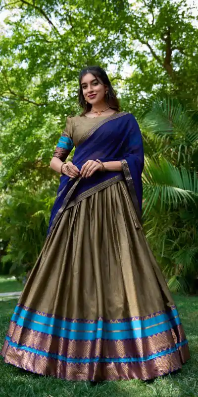 LNB 2004 Chiku Poly Cotton With Lace Work & Zari Work. Lehenga Choli for Get It ₹1899. Delivery 4-6 Working Days. Shop now. | Bollywood Lehenga, Creative Lehenga, Designer Lehenga, Embroidered Lehenga, Lehenga, Party Wear Lehenga