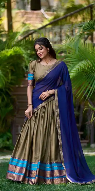LNB 2004 Chiku Poly Cotton With Lace Work & Zari Work. Lehenga Choli for Get It ₹1899. Delivery 4-6 Working Days. Shop now. | Bollywood Lehenga, Creative Lehenga, Designer Lehenga, Embroidered Lehenga, Lehenga, Party Wear Lehenga