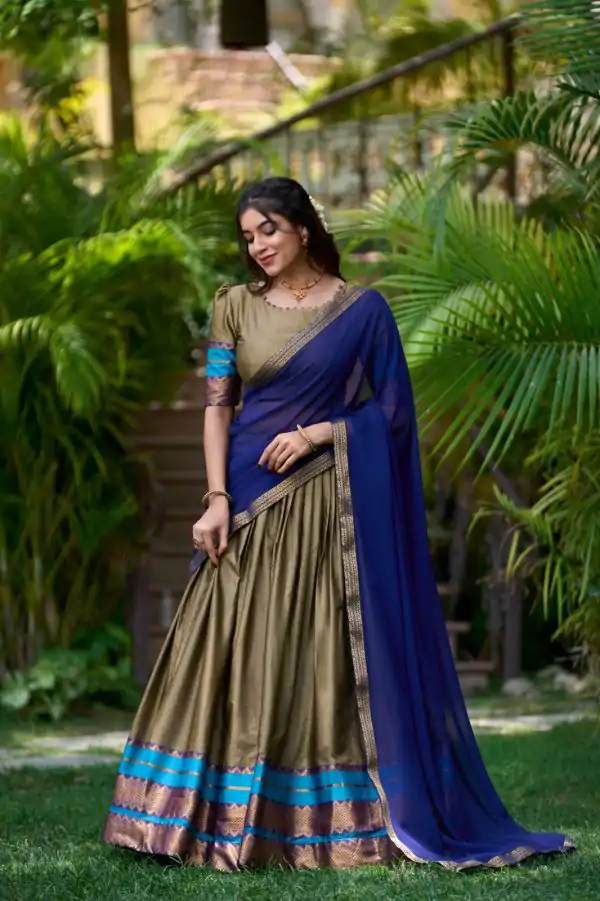 LNB 2004 Chiku Poly Cotton With Lace Work & Zari Work. Lehenga Choli for Get It ₹1899. Delivery 4-6 Working Days. Shop now. | Bollywood Lehenga, Creative Lehenga, Designer Lehenga, Embroidered Lehenga, Lehenga, Party Wear Lehenga
