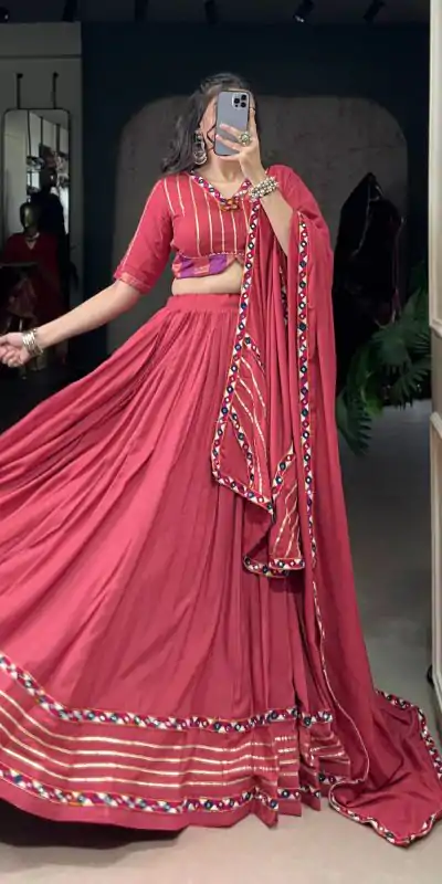 LNB 1659 Dark Pink Color Pure Rayon With Mirror Work & Gamthi Work. Lehenga Choli Price ₹4199.Introductory Delivery 4-6 Working Days. Shop now. | Bollywood Lehenga, Creative Lehenga, Designer Lehenga, Embroidered Lehenga, Lehenga, Party Wear Lehenga