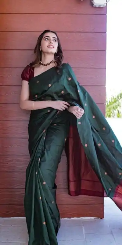 Green Lichi Silk Jacquard Saree