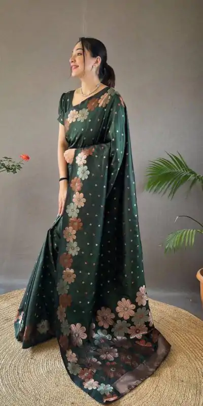 KP 6003 Green Soft Lichi Silk Cloth Lace Work & Lace Border Saree in Best Price ₹1399. Delivery 4-6 Working Days. Shop now. | Bollywood Sarees, Creative Sarees, Designer Sarees, Embroidered Sarees, Ethnic Saree, Modern Digital sarees, Party Wear Sarees, Sarees