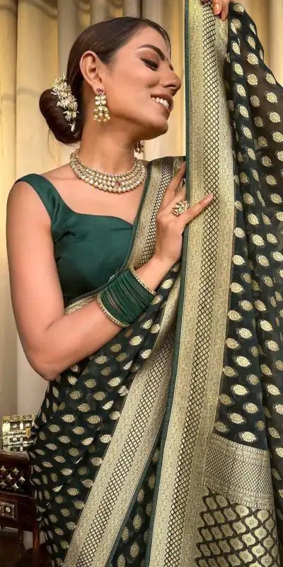 KP 5083 Green Soft Lichi Silk Perfect for Wedding, Party, Family Gatherings, Sangeet, Diwali Cloth. Saree. Get it for ₹1399. Delivery 4-6 Working Days. | Bollywood Sarees, Creative Sarees, Designer Sarees, Embroidered Sarees, Ethnic Saree, Modern Digital sarees, Party Wear Sarees, Sarees