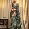 KP 5083 Green Soft Lichi Silk Perfect for Wedding, Party, Family Gatherings, Sangeet, Diwali Cloth. Saree. Get it for ₹1399. Delivery 4-6 Working Days. | Bollywood Sarees, Creative Sarees, Designer Sarees, Embroidered Sarees, Ethnic Saree, Modern Digital sarees, Party Wear Sarees, Sarees
