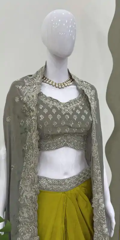 RTC 6493 Grey American Crep With Designer Work Dhoti Suit. Wedding, Party, Festive, Events Festive Deal ₹2149. Delivery 4-6 Working Days. Shop now. | Designer Suits, Jump Suits, Tops & Bottoms, Track Suits, Trendy Wear, Casual Suits, Creative suits, Palazzo Suits, Party Wear Suits, Patiala Suits, Salwar suit, Straight Suits