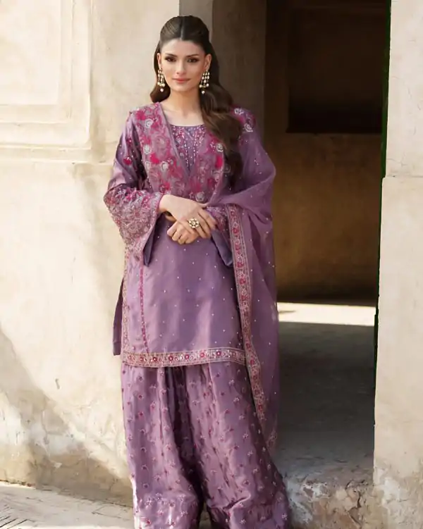 NSR 849 Lavender Chinnon Silk Salwar Suit Perfect for Wedding, Party, Baisakhi, Anniversary, Housewarming . Available at ₹1999 only. Delivery 4-6 | Designer Suits, Jump Suits, Casual Suits, Creative suits, Palazzo Suits, Party Wear Suits, Patiala Suits, Salwar suit, Straight Suits