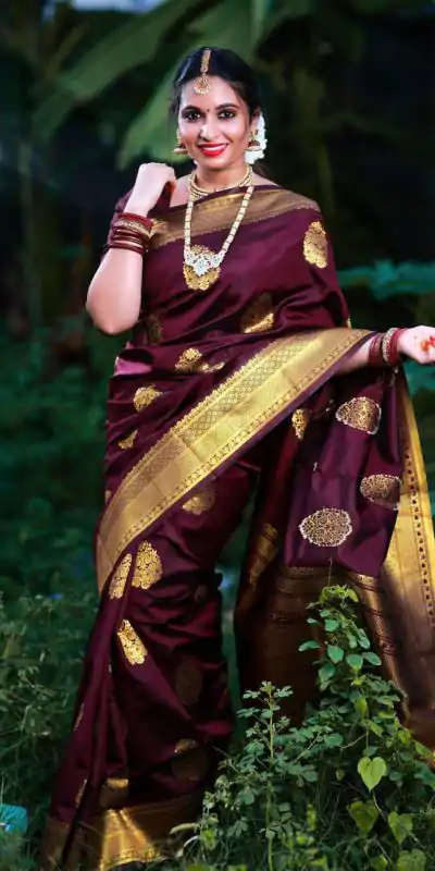 KP 3035 Maroon Soft Lichi Silk Saree Perfect for Wedding, Party, Housewarming, Raksha Bandhan, Family Gatherings . Exclusive Offer ₹1399. Delivery | Bollywood Sarees, Creative Sarees, Designer Sarees, Embroidered Sarees, Ethnic Saree, Modern Digital sarees, Party Wear Sarees, Sarees