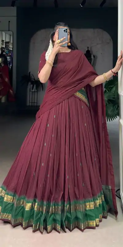LNB 1904 Maroon Pure Chanderi with Zari Work Lehenga Choli . Affordable Price ₹1999. Delivery 4-6 Working Days. Shop now. | Bollywood Lehenga, Creative Lehenga, Designer Lehenga, Embroidered Lehenga, Lehenga, Party Wear Lehenga
