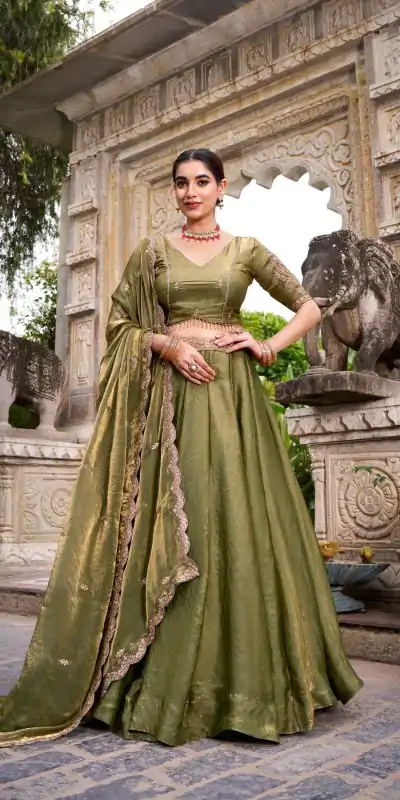 LNB 1440 Mehendi Fendi Sequins Work & Embroidery Work Lehenga Choli in . Introductory Price ₹2999. Delivery 4-6 Working Days. Shop now. | Bollywood Lehenga, Creative Lehenga, Designer Lehenga, Embroidered Lehenga, Lehenga, Party Wear Lehenga