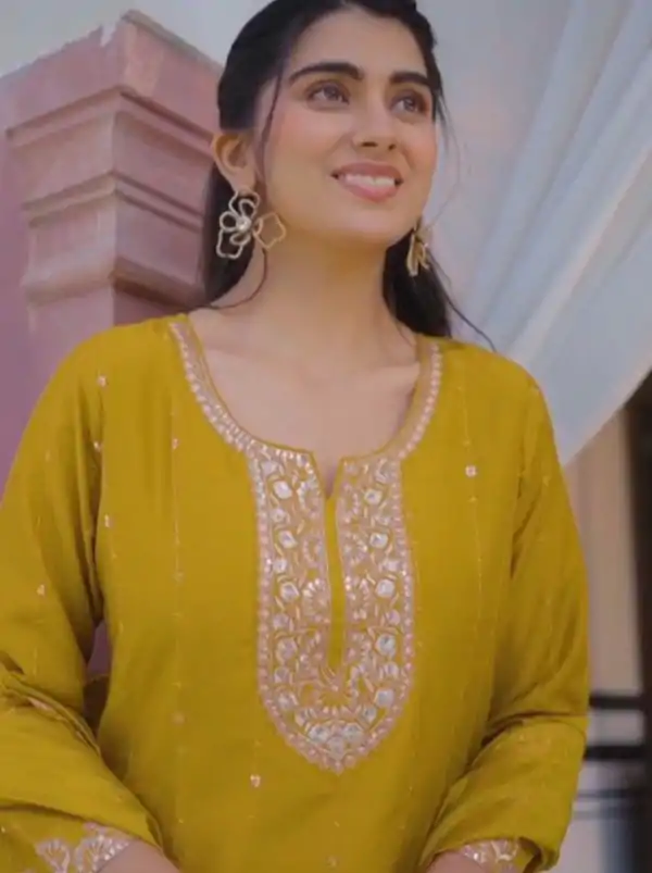 DC 106 Mustard Havy Pure Chinon Salwar Suit Perfect for Wedding, Party, Haldi, Onam, Baisakhi – . Festive Deal ₹1799. Delivery 4-6 Working Days. | Designer Suits, Jump Suits, Tops & Bottoms, Track Suits, Trendy Wear, Casual Suits, Creative suits, Palazzo Suits, Party Wear Suits, Patiala Suits, Salwar suit, Straight Suits