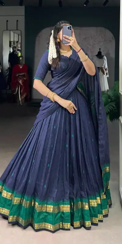 LNB 1904 Navy Blue Pure Chanderi with Zari Work Lehenga Choli . Affordable Price ₹1999. Delivery 4-6 Working Days. Shop now. | Bollywood Lehenga, Creative Lehenga, Designer Lehenga, Embroidered Lehenga, Lehenga, Party Wear Lehenga