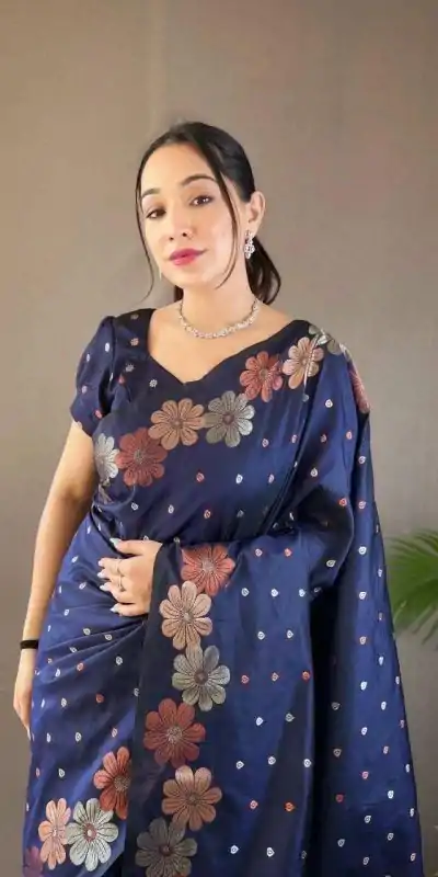 KP 6003 Navy Blue Soft Lichi Silk Cloth Lace Work & Lace Border Saree in Best Price ₹1399. Delivery 4-6 Working Days. Shop now. | Bollywood Sarees, Creative Sarees, Designer Sarees, Embroidered Sarees, Ethnic Saree, Modern Digital sarees, Party Wear Sarees, Sarees
