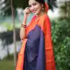 KP 3025 Navy Blue Soft Lichi Silk Saree Perfect for Wedding, Party, Baby Shower, Onam, Durga Puja . Available at ₹1449 only. Delivery 4-6 Working Days. | Bollywood Sarees, Creative Sarees, Designer Sarees, Embroidered Sarees, Ethnic Saree, Modern Digital sarees, Party Wear Sarees, Sarees