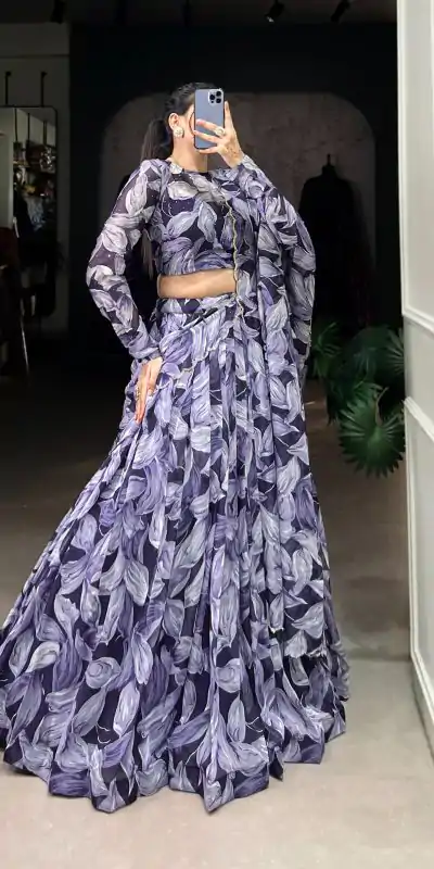 LNB 1027 Navy Blue Color Tabby Silk Lehenga Choli with Designer Work. Exclusive Offer ₹1999. Delivery 4-6 Working Days. Shop now. | Bollywood Lehenga, Creative Lehenga, Designer Lehenga, Embroidered Lehenga, Lehenga, Party Wear Lehenga