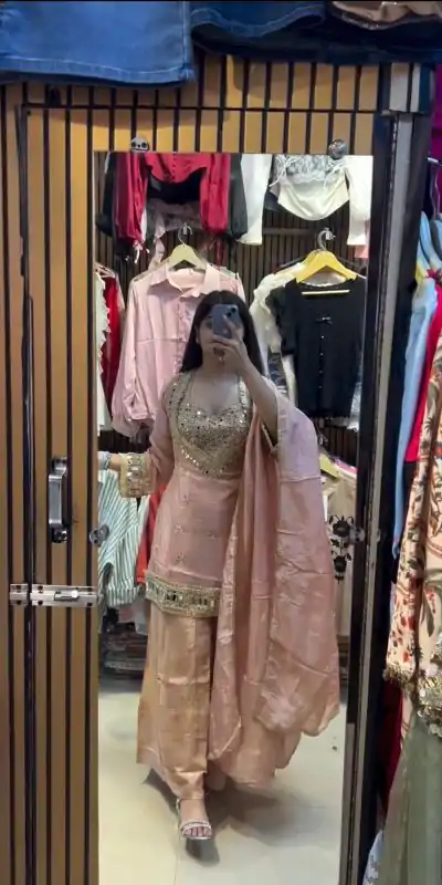 LG 2015 Peach Cosmos Salwar Suit Perfect for Wedding, Party, Karwa Chauth, Eid, Holi – . Exclusive Offer ₹2099. Delivery 4-6 Working Days. Shop now. | Designer Suits, Jump Suits, Casual Suits, Creative suits, Palazzo Suits, Party Wear Suits, Patiala Suits, Salwar suit, Straight Suits