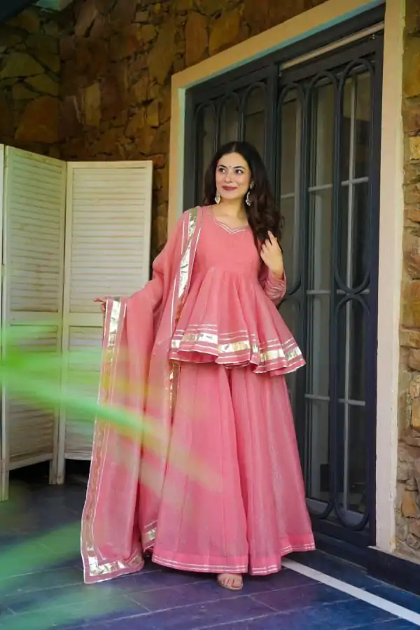 ZSR 3135 Peach Tabby Organza Salwar Suit Perfect for Wedding, Party, Temple Visit, Karwa Chauth, Festival Celebrations – . Get it for ₹1849. Delivery | Designer Suits, Jump Suits, Casual Suits, Creative suits, Palazzo Suits, Party Wear Suits, Patiala Suits, Salwar suit, Straight Suits
