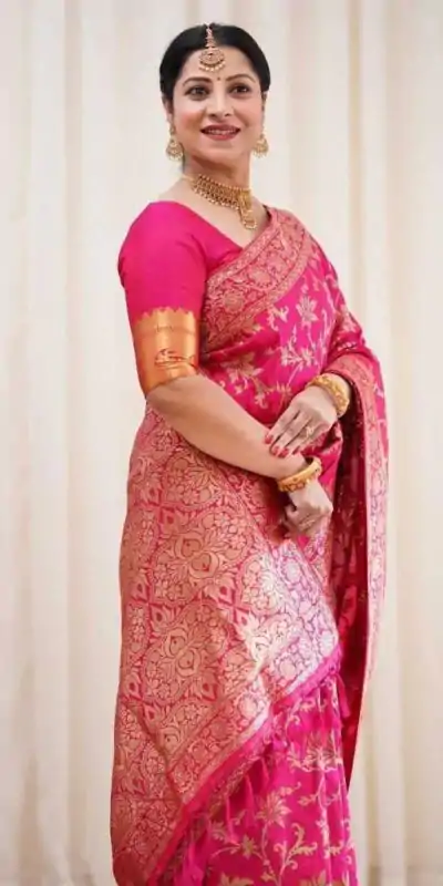 KP 4077 Pink Soft Lichi Silk Saree Perfect for Wedding, Party, Baisakhi, Temple Visit, Anniversary . Best Price ₹1349. Delivery 4-6 Working Days. | Bollywood Sarees, Creative Sarees, Designer Sarees, Embroidered Sarees, Ethnic Saree, Modern Digital sarees, Party Wear Sarees, Sarees