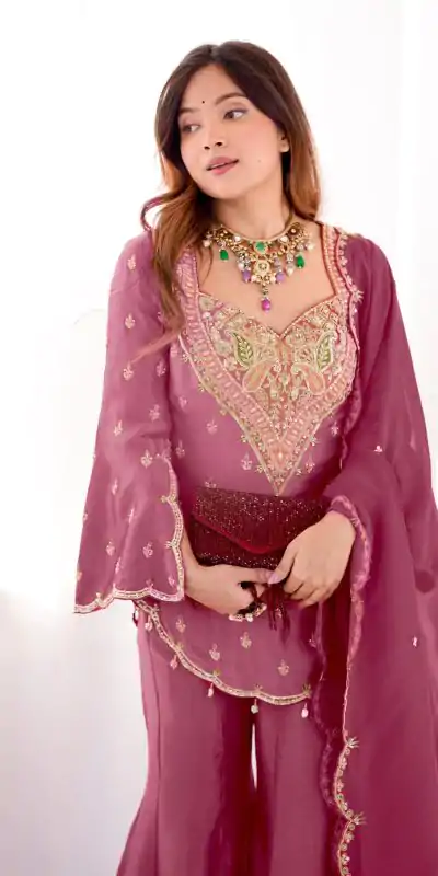 NSR 852 Pink Simar Silk With Embroidery Work with Full Sleeve Salwar Suit in . Now at just ₹2099. Delivery 4-6 Working Days. Shop n | Jump Suits, Casual Suits, Creative suits, Designer Suits, Palazzo Suits, Party Wear Suits, Patiala Suits, Salwar suit, Straight Suits