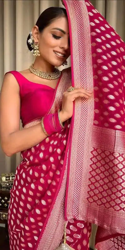 KP 5083 Pink Soft Lichi Silk Perfect for Wedding, Party, Family Gatherings, Sangeet, Diwali Cloth. Saree. Get it for ₹1399. Delivery 4-6 Working Days. | Bollywood Sarees, Creative Sarees, Designer Sarees, Embroidered Sarees, Ethnic Saree, Modern Digital sarees, Party Wear Sarees, Sarees