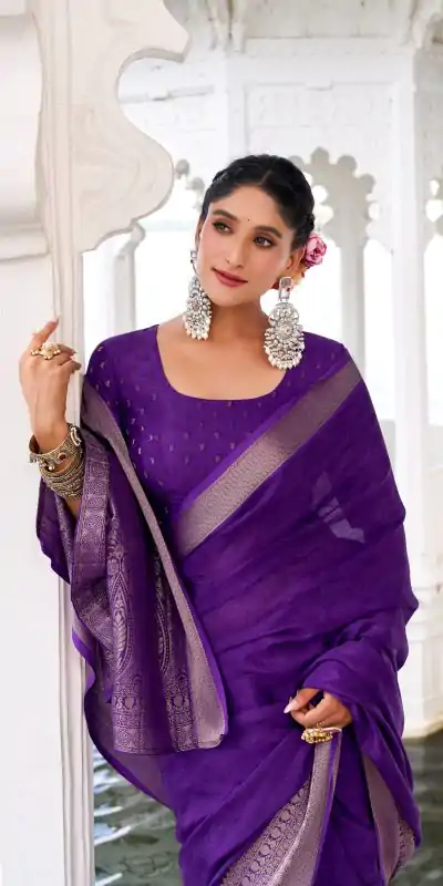 YNF 7902 Purple Color Chinon Printed With Zari Weaving Work Saree With Zari Work. Best Price ₹1549. Delivery 4-6 Working Days. Shop now. | Bollywood Sarees, Creative Sarees, Designer Sarees, Embroidered Sarees, Ethnic Saree, Modern Digital sarees, Party Wear Sarees, Sarees