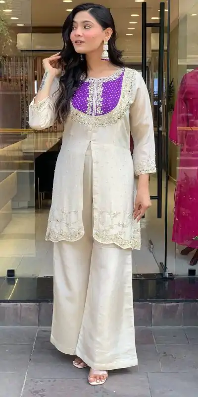 SRK 5277 Purple Mal Cotton With Embroidery Work & Bead Work Salwar Suit . Affordable Price ₹1799. Delivery 4-6 Working Days. Shop now. | Jump Suits, Casual Suits, Creative suits, Designer Suits, Palazzo Suits, Party Wear Suits, Patiala Suits, Salwar suit, Straight Suits