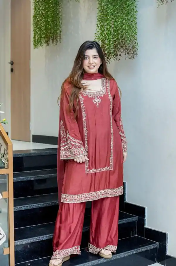 ZSR 3138 Red German Chiffon With Embroidery Work with Full Sleeve Salwar Suit Wedding, Party, Festive, Events,Now at just ₹1949. Delivery 4-6 Worki | Jump Suits, Casual Suits, Creative suits, Designer Suits, Palazzo Suits, Party Wear Suits, Patiala Suits, Salwar suit, Straight Suits