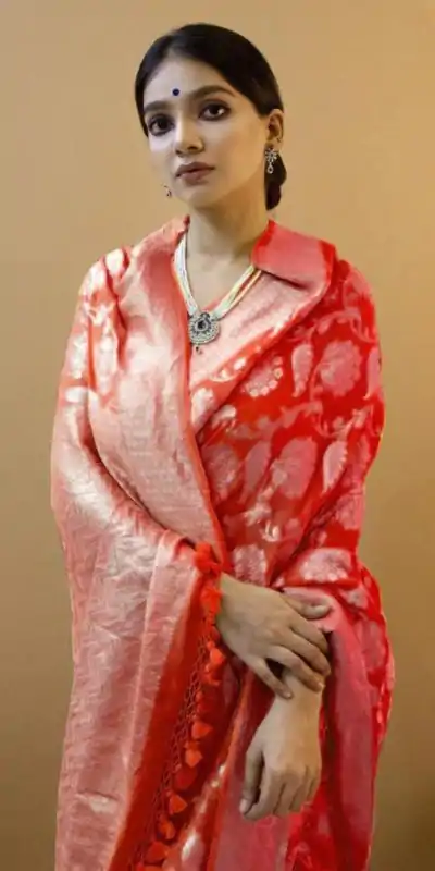 KP 1073 Red Soft Lichi Silk Saree Perfect for Wedding, Party, Sangeet, Ethnic Day, Festival Celebrations Get it for ₹1399. Delivery 4-6 Working Da | Bollywood Sarees, Creative Sarees, Designer Sarees, Embroidered Sarees, Ethnic Saree, Modern Digital sarees, Party Wear Sarees, Sarees