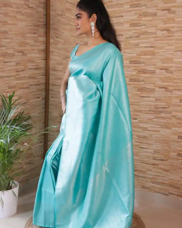 KP 4040 Sky Blue Soft Lichi Silk Saree Perfect for Wedding, Party, Ethnic Day, Raksha Bandhan, Temple Visit . Exclusive Offer ₹1299. Delivery 4-6 Working D | Bollywood Sarees, Creative Sarees, Designer Sarees, Embroidered Sarees, Ethnic Saree, Modern Digital sarees, Party Wear Sarees, Sarees