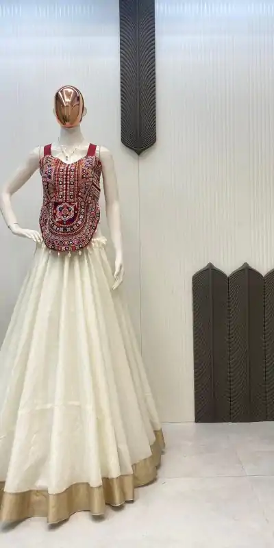 LG 652 White Bangalorey With Mirror Work & Embroidery Work Lehenga Choli . Affordable Price ₹1949. Delivery 4-6 Working Days. Shop now. | Bollywood Lehenga, Creative Lehenga, Designer Lehenga, Embroidered Lehenga, Lehenga, Party Wear Lehenga