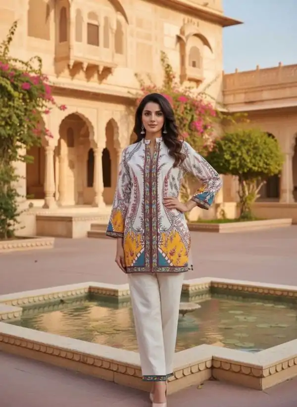 INLI Velora Vogue White in Linen Cotton Turkish style Designer Work Kurti . Introductory Price ₹1549. Delivery 4-6 Working Days. Shop now. | Bollywood Kurti, Creative Kurtis, Designer Kurti, Kurti, Party Wear Kurti, Selfie Kurti