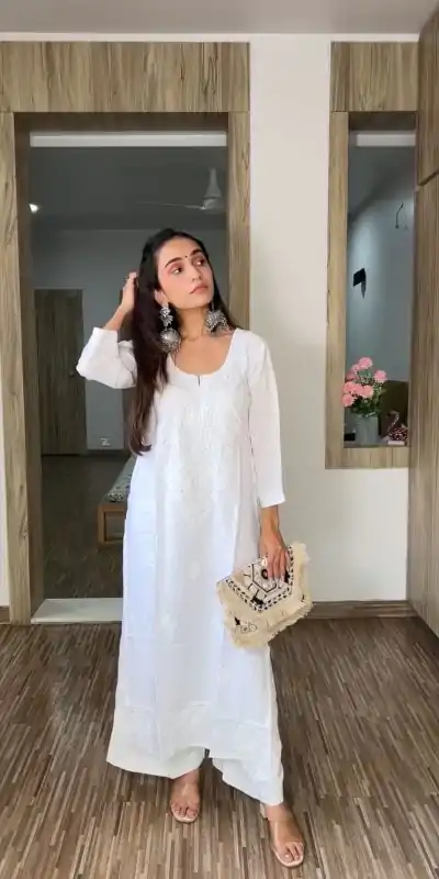 BE 390 White Color Rayon Embroidery Sequence Salwar Suit with Work. Festive Deal ₹1749. Delivery 4-6 Working Days. Shop now. | Jump Suits, Casual Suits, Creative suits, Designer Suits, Palazzo Suits, Party Wear Suits, Patiala Suits, Salwar suit, Straight Suits