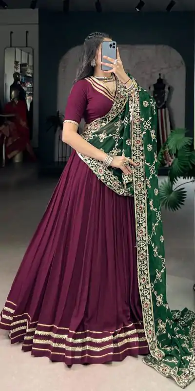 LNB 1692 Wine Pure Rayon Embroidery Work & Sequins Work Lehenga Choli in . Now at just ₹3199. Delivery 4-6 Working Days. Shop now. | Bollywood Lehenga, Creative Lehenga, Designer Lehenga, Embroidered Lehenga, Lehenga, Party Wear Lehenga