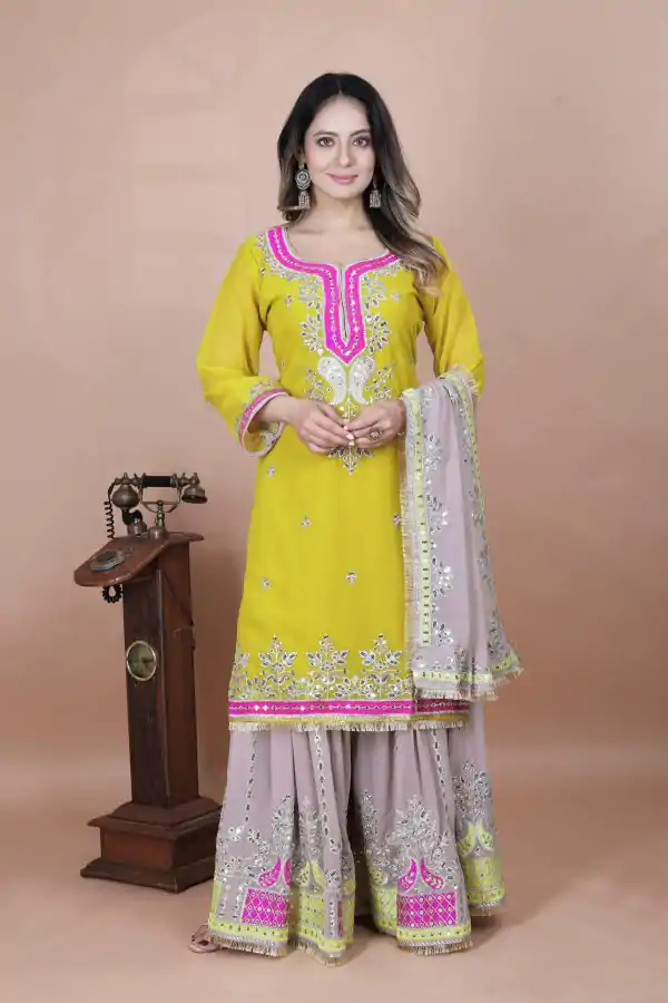 SRK 5260 Pink Faux Georgette With 5mm Embroidery Sequence Work Perfect for Wedding, Party, Karwa Chauth, Ethnic Day, Baisakhi Beast Price At 2149/- Only | Jump Suits, Casual Suits, Creative suits, Designer Suits, Palazzo Suits, Party Wear Suits, Patiala Suits, Salwar suit, Straight Suits
