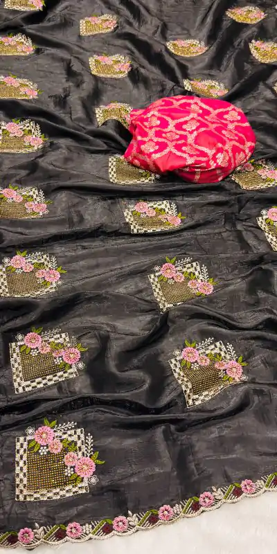 SC 239 Pink Georgette With Lace Work & Lace Border Saree . Wedding, Party, Festive, Events, Exclusive Offer ₹1599. Delivery 4-6 Working Days. Shop now. | Bollywood Sarees, Creative Sarees, Designer Sarees, Embroidered Sarees, Ethnic Saree, Modern Digital sarees, Party Wear Sarees, Sarees