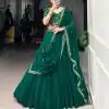 Dark Green Georgette Embroidery Work Lehenga Choli
