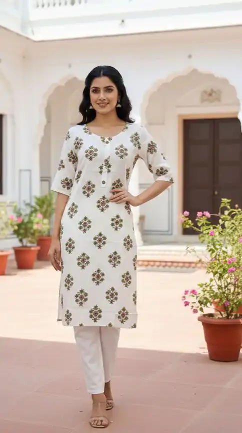 Mahandi Rayon Print Kurti