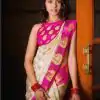 KPR 090 Off White Color Soft Lichi Silk Saree with Lace Work & Lace Border. Get it for ₹1449. Delivery 4-6 Working Days. Shop now. | Bollywood Sarees, Creative Sarees, Designer Sarees, Embroidered Sarees, Ethnic Saree, Modern Digital sarees, Party Wear Sarees, Sarees