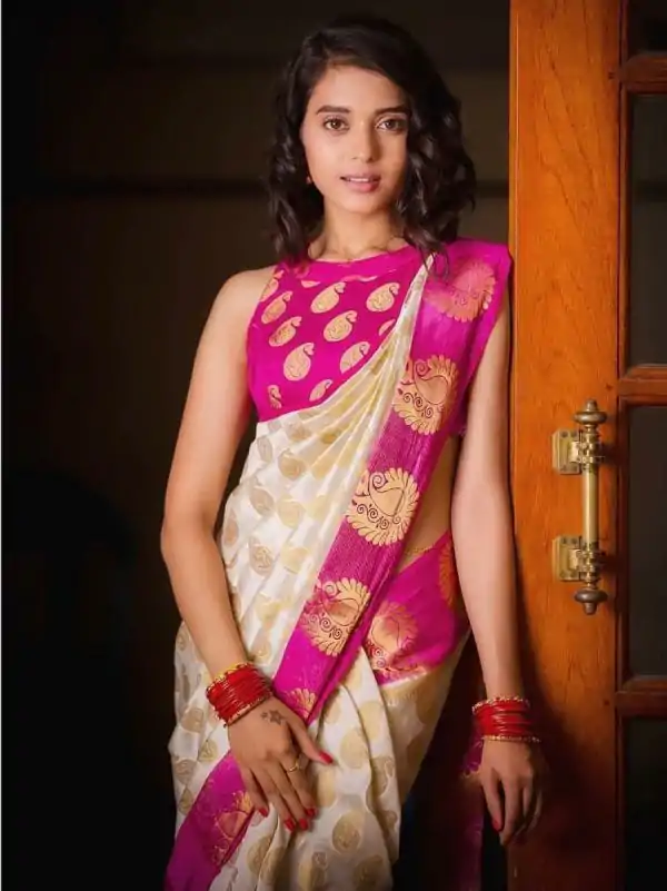KPR 090 Off White Color Soft Lichi Silk Saree with Lace Work & Lace Border. Get it for ₹1449. Delivery 4-6 Working Days. Shop now. | Bollywood Sarees, Creative Sarees, Designer Sarees, Embroidered Sarees, Ethnic Saree, Modern Digital sarees, Party Wear Sarees, Sarees