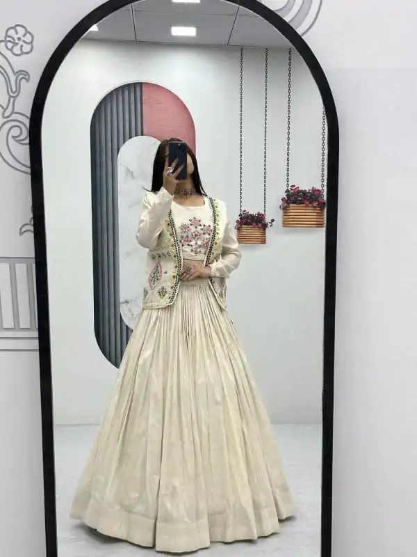 PC 522 Off White Tissue Simmer Lehenga Choli Perfect for Wedding, Party, Cultural Events, Diwali, Ganesh Chaturthi – . Exclusive Offer ₹3049. Deli | Designer Suits, Jump Suits, Casual Suits, Creative suits, Palazzo Suits, Party Wear Suits, Patiala Suits, Salwar suit, Straight Suits