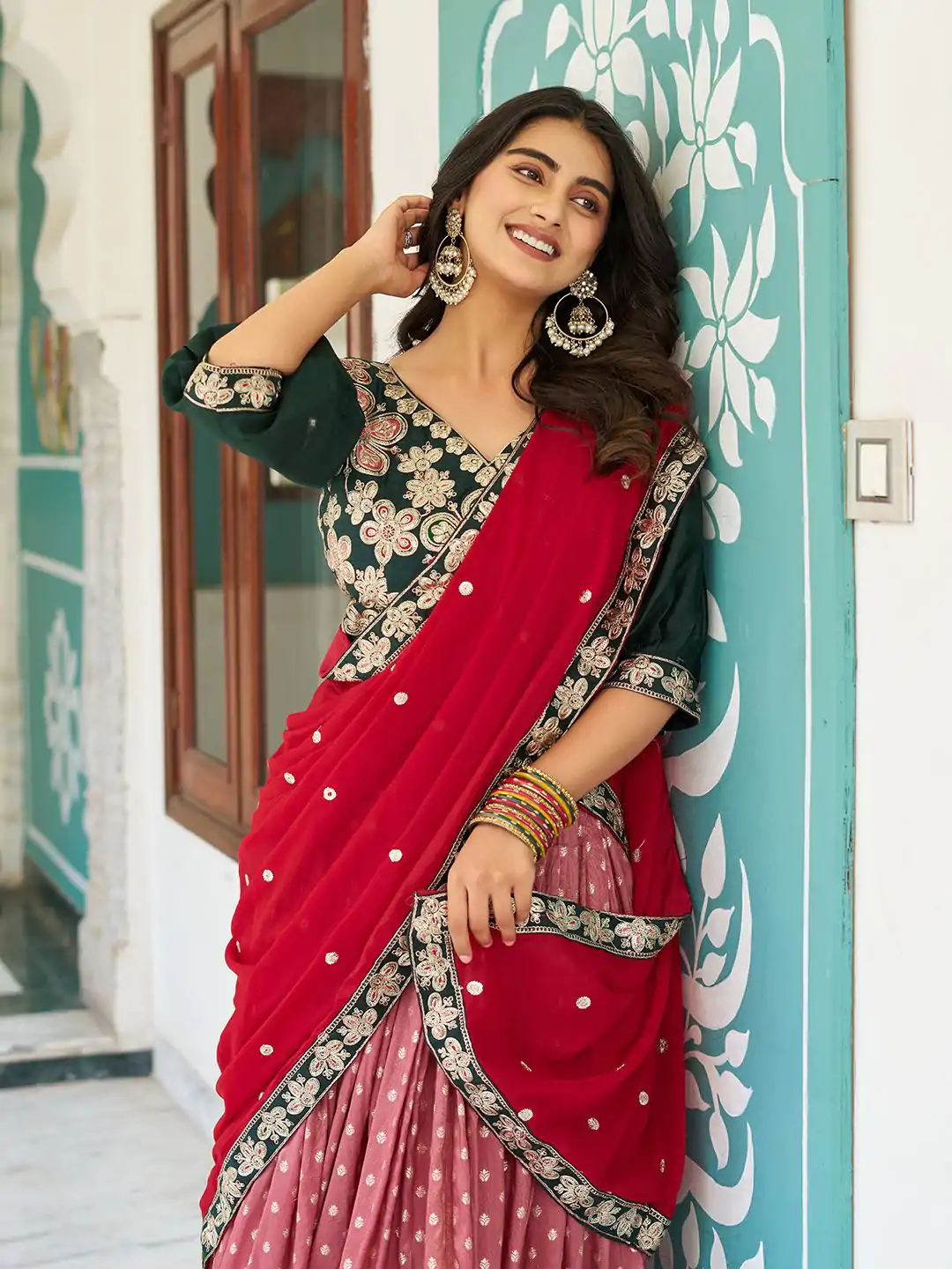 Ram 104 Peach mono silk Lehenga Choli Perfect for Wedding, Party, Anniversary, Onam, Ethnic Day – . Festive Deal ₹3149. Delivery 4-6 Working Days. | Bollywood Lehenga, Creative Lehenga, Designer Lehenga, Embroidered Lehenga, Lehenga, Party Wear Lehenga