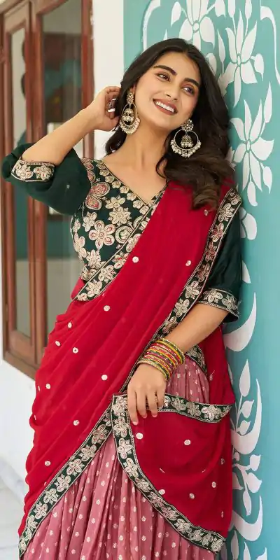 Ram 104 Peach mono silk Lehenga Choli Perfect for Wedding, Party, Anniversary, Onam, Ethnic Day – . Festive Deal ₹3149. Delivery 4-6 Working Days. | Bollywood Lehenga, Creative Lehenga, Designer Lehenga, Embroidered Lehenga, Lehenga, Party Wear Lehenga