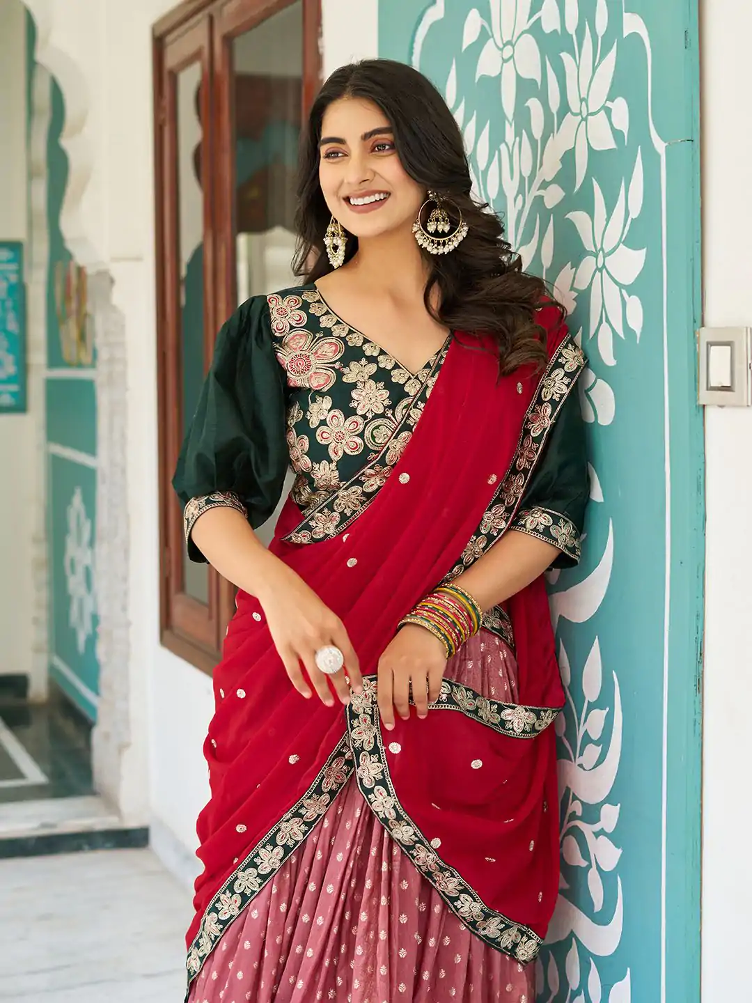 Ram 104 Peach mono silk Lehenga Choli Perfect for Wedding, Party, Anniversary, Onam, Ethnic Day – . Festive Deal ₹3149. Delivery 4-6 Working Days. | Bollywood Lehenga, Creative Lehenga, Designer Lehenga, Embroidered Lehenga, Lehenga, Party Wear Lehenga